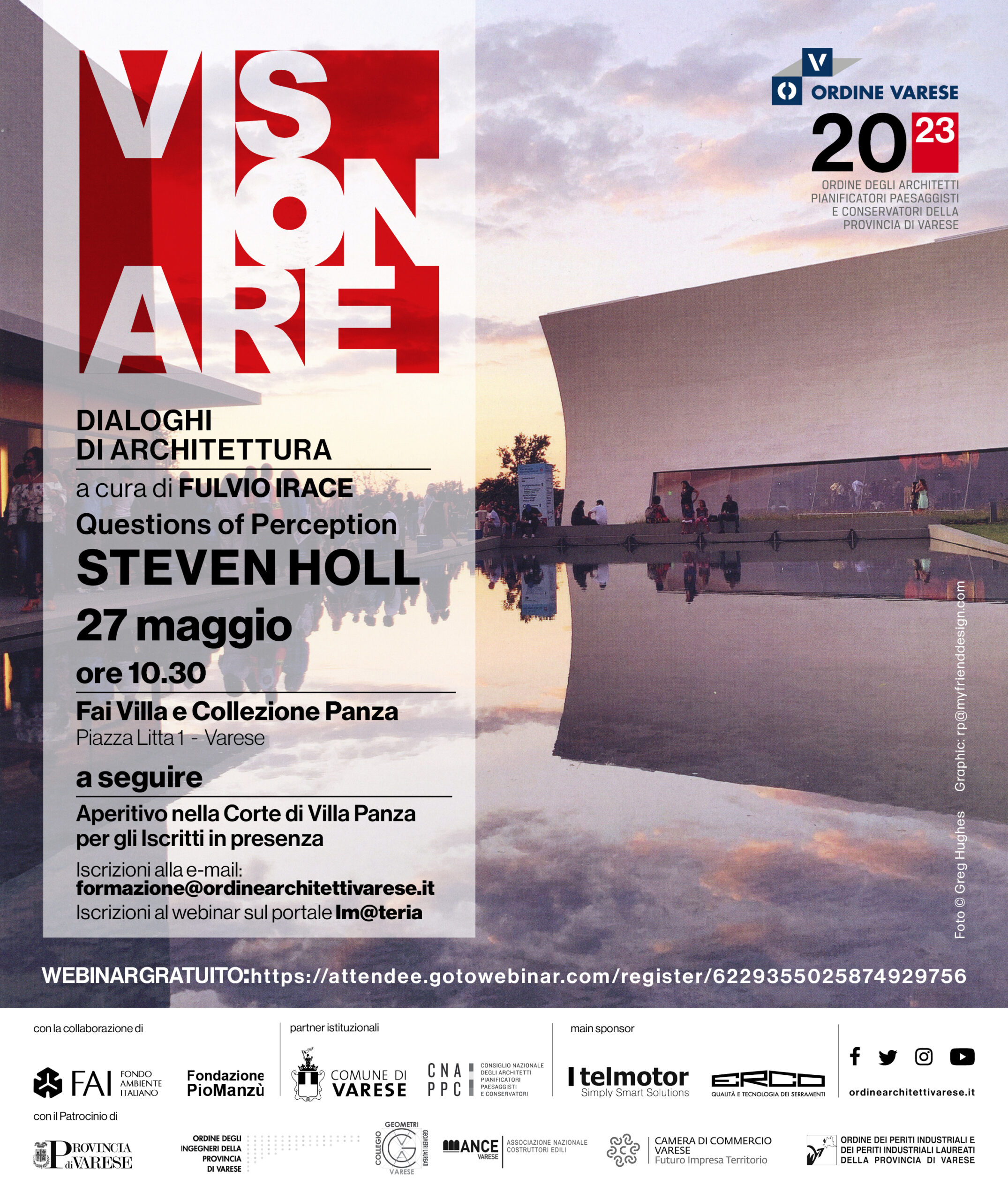 Steven Holl Lecture at Villa Panza, Varese, May 27